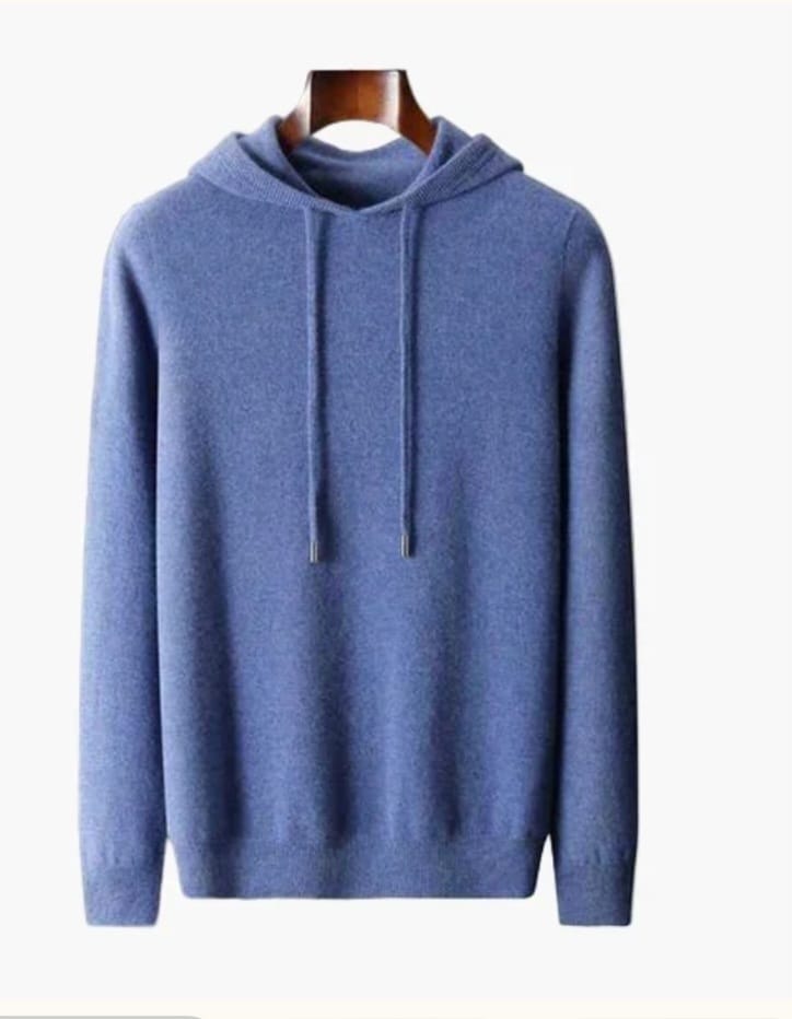 Hooded knit pullover